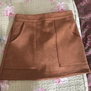 Festive suede material skirt
